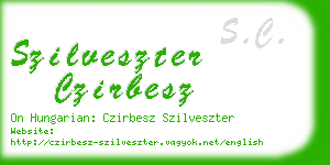 szilveszter czirbesz business card